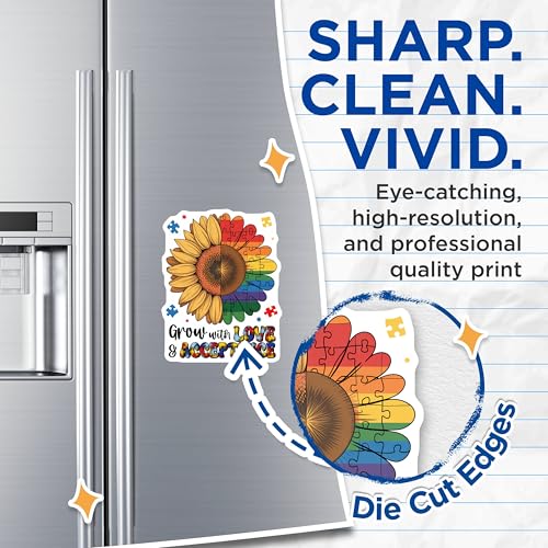 (2 Pack) Sunflower Puzzle Pieces Magnet - 5" On Longest Side - Sticks to Smooth Flat Surfaces - Made in USA - MAG10062