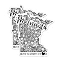 (2 Pack) Minnesota Mandala Magnets Magnets - Home is Where The Heart is Artwork - State Pride - 5" On Longest Side - Made in USA - Sticks to Refrigerators & Metal Surfaces - MAG9071