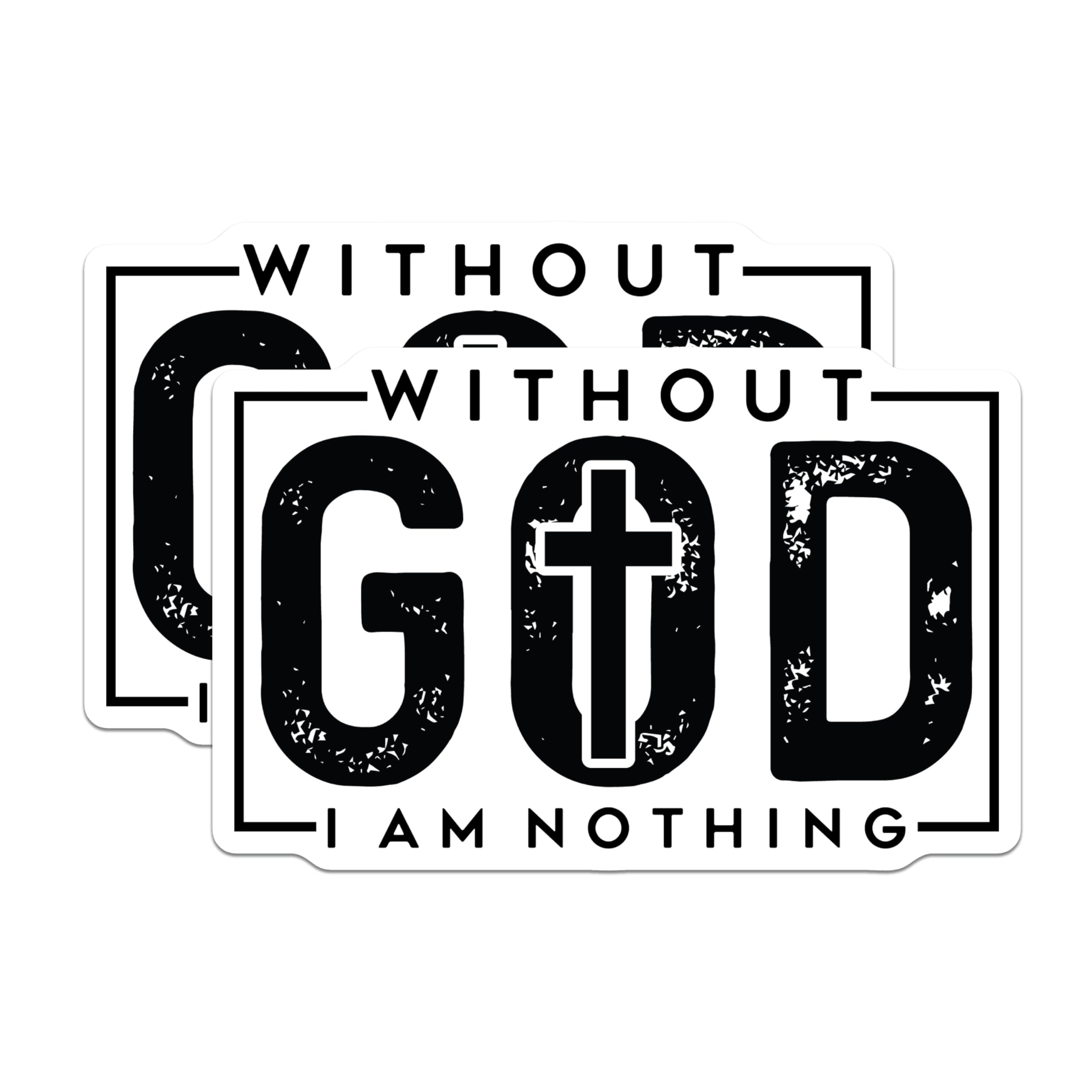(2 Pack) Without God I Am Nothing Magnets - Christian Faith Quote Refrigerator Magnets - Religious Inspirational Decor - 5 Inches On Longest Side - Thick Durable Magnet - Made in USA - MAG26620