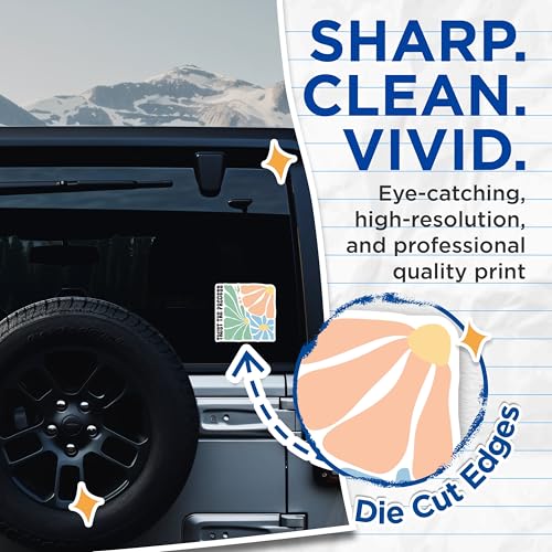 (2 Pack) Trust The Process Stickers - Inspirational Sticker Decal - Motivational Floral Sticker - 5" On Longest Side - Sticks to Smooth Flat Surfaces - Made in USA - BMCS3829
