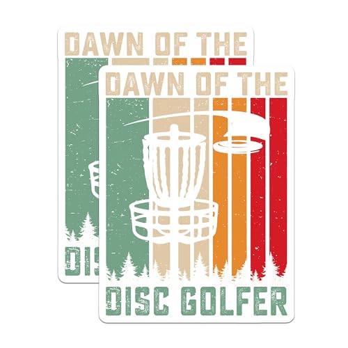 (2 Pack) Dawn of The Disc Golfer Magnets - Disc Golf Enthusiast - Retro Golfing Art - Sports Lovers Magnet - 5" On Longest Side - for Cars, Fridges, Toolboxes - Made in USA - MAG4248