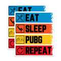 (2 Pack) PUBG Magnets - Eat Sleep Game Repeat - Player Refrigerator Decor - 5 Inches On Longest Side - Thick Durable Magnet - Made in USA - MAG20577