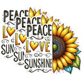 (3 Pack) Sunflower Decals - Peace Love Sunshine Decal - Laptop Decals - 3 Inches On Longest Side - Easy Peel & Apply - Made in USA - 3MCS1695