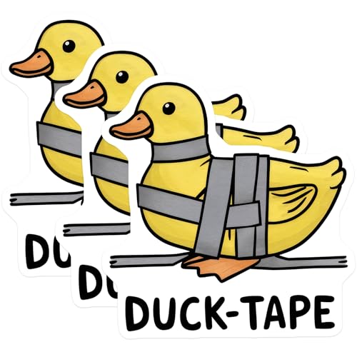 (3 Pack) Duck Tape Decals - Funny Animal Decal - Laptop Decal - 3 Inches On Longest Side - Easy Peel & Apply - Made in USA - 3MCS8295