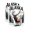 (2 Pack) Alaska Elk Magnets - Rustic Cabin Decor - Wildlife Refrigerator Magnets - 5" On Longest Side - Premium Magnet - for Cars, Refrigerators, Toolboxes, Lockers - Made in USA - MAG18296