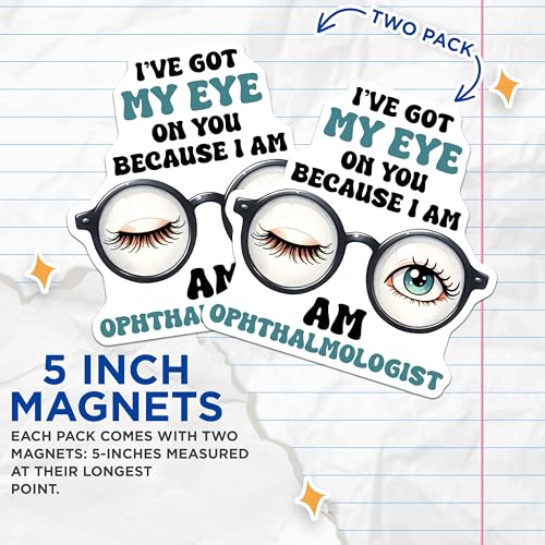 (2 Pack) I've Got My Eye On You Magnets - 5" On Longest Side - for Cars, Fridges, Toolboxes - Made in USA - MAG8089