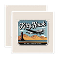 (2 Pack) Kitty Hawk Stickers - Vintage Airplane - First in Flight Decal - 5" On Longest Side - Sticks to Smooth Flat Surfaces - Made in USA - BMCS17315