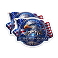 (2 Pack) American Bald Eagle Magnets - USA 250th Anniversary Celebration - Patriotic Flag Decor 1776-2026 Bicentennial - 5 Inches On Longest Side - Thick Durable Magnet - Made in USA - MAG258