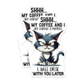 (2 Pack) Funny Coffee Cat Magnets - Grumpy Cat Lover - Sarcastic Quote Decor - Kitchen Fridge Accessory - 5 Inches On Longest Side - Thick Durable Magnet - Made in USA - MAG38451