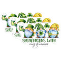(3 Pack) St Patricks Day Decals - Shenanigans with Gnomes - Irish Gnome Laptop Decal - 3 Inches On Longest Side - Easy Peel & Apply - Made in USA - 3MCS7162