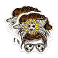(2 Pack) Soccer Mom Stickers - Sunflower Headband - Sunglasses - Leopard Print - Fun and Stylish - 5" On Longest Side - Sticks to Smooth Flat Surfaces - Made in USA - BMCS6194