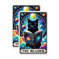 (2 Packs) The Reader Black Cat Reading Tarot Card Magnets - Mystical Magical Metaphysical Magnets - 5 Inches On Longest Side - Magnet - for Fridges, Toolboxes, Cars - Made in USA - MAG2537