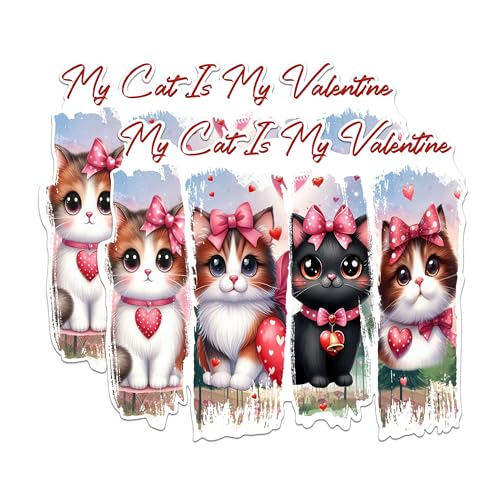 (2 Pack) My Cat is My Valentine Magnets - Cute Cat Magnets - Valentine's Day Cat Decor- 5" On Longest Side - for Fridges, Toolboxes, Cars - Made in USA - MAG2583