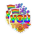 (2 Pack) Be You Tiful Magnets Magnets - Rainbow Pride Flag - Sunflower Design - 5" On Longest Side - Made in USA - Sticks to Refrigerators & Metal Surfaces - MAG9180