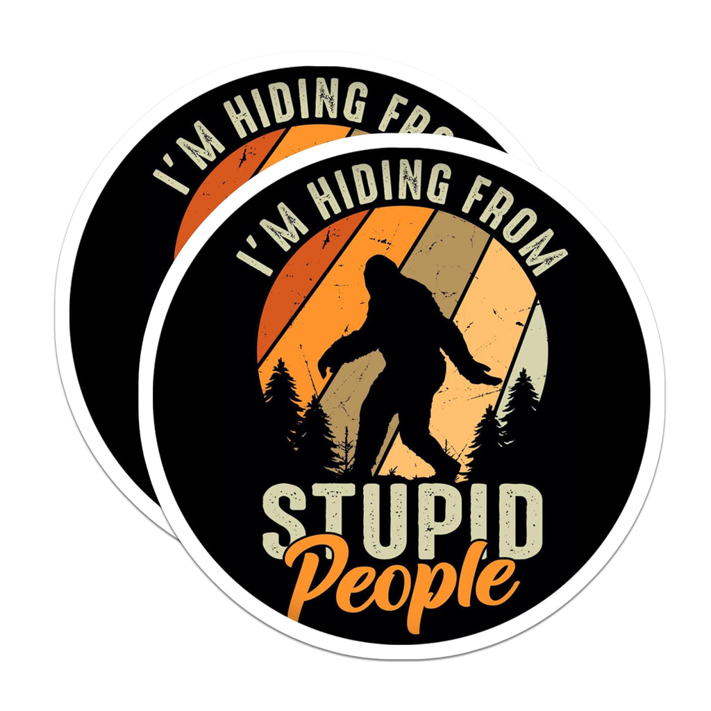 (2 Pack) Bigfoot Hiding Magnets - Funny Sasquatch Refrigerator Magnets - Sarcastic Introvert Office Decor - 5 Inches On Longest Side - Thick Durable Magnet - Made in USA - MAG25519
