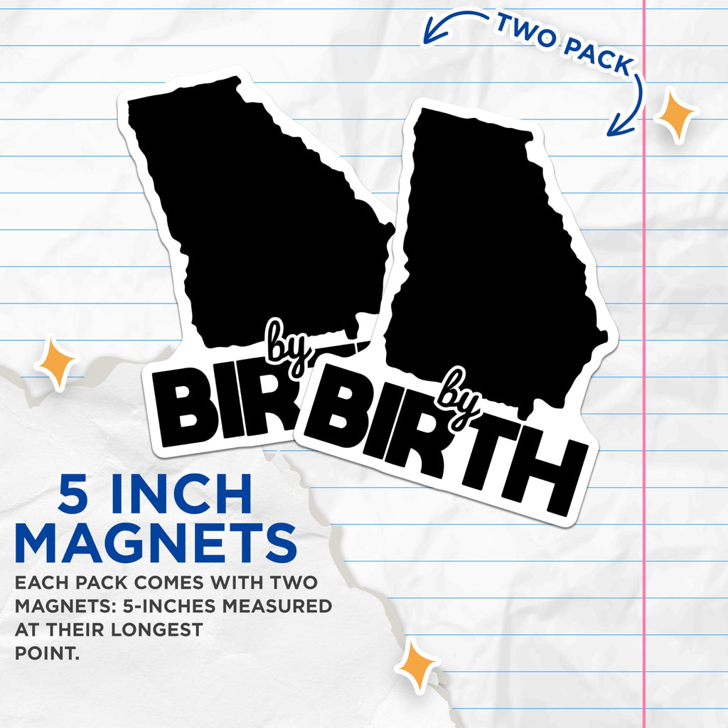 (2 Pack) Georgia Magnets - State Pride - Home State Souvenir - 5" On Longest Side - Premium Magnet - for Cars, Refrigerators, Toolboxes, Lockers - Made in USA - MAG17149