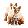 (2 Pack) Corgi Dog Autumn Magnets - Fall Leaves Refrigerator Decor - Cute Pet Lover Kitchen Accessory - 5 Inches On Longest Side - Thick Durable Magnet - Made in USA - MAG25441