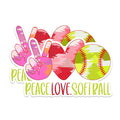 (2 Packs) Peace Love Softball Magnets - Softball Mom Softball Dad Player Magnets - 5 Inches On Longest Side - Premium Magnet - for Fridges, Toolboxes, Cars - Made in USA - MAG2343