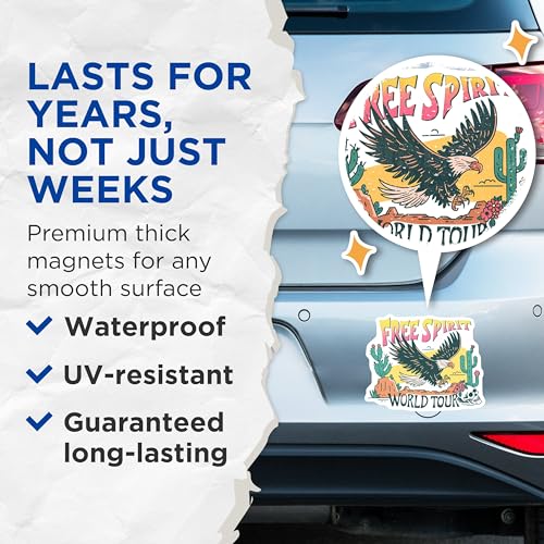 (2 Pack) Eagle Desert Scene Magnet - 5" On Longest Side - Sticks to Smooth Flat Surfaces - Made in USA - MAG9630