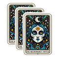 (3 Pack) Necromancy Witch Decals - Tarot Card Stickers - Celestial Art Decals - 3 Inches On Longest Side - Easy Peel & Apply - Made in USA - 3MCS4235