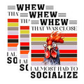 (3 Pack) Funny Chicken Decals - Anti Social - Laptop Decal - 3 Inches On Longest Side - Easy Peel & Apply - Made in USA - 3MCS6500