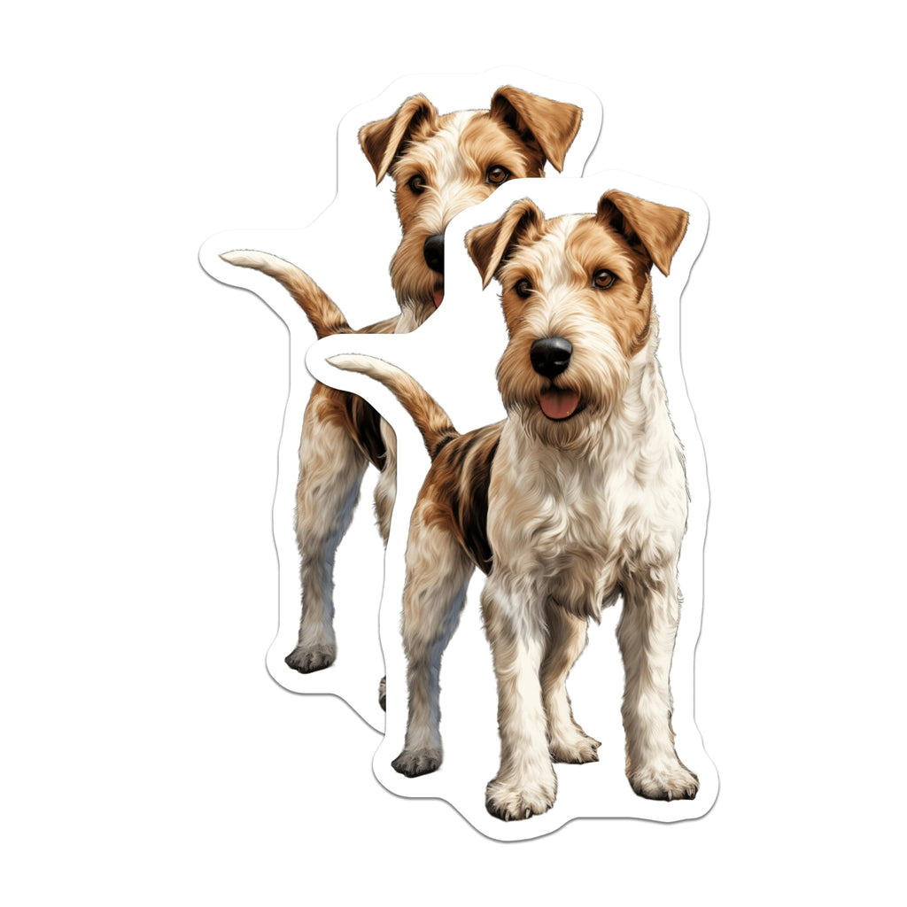 (2 Pack) Wire Fox Terrier Magnets - Dog Breed Decor - Pet Lover Accessory - 5 Inches On Longest Side - Thick Durable Magnet - Made in USA - MAG24403