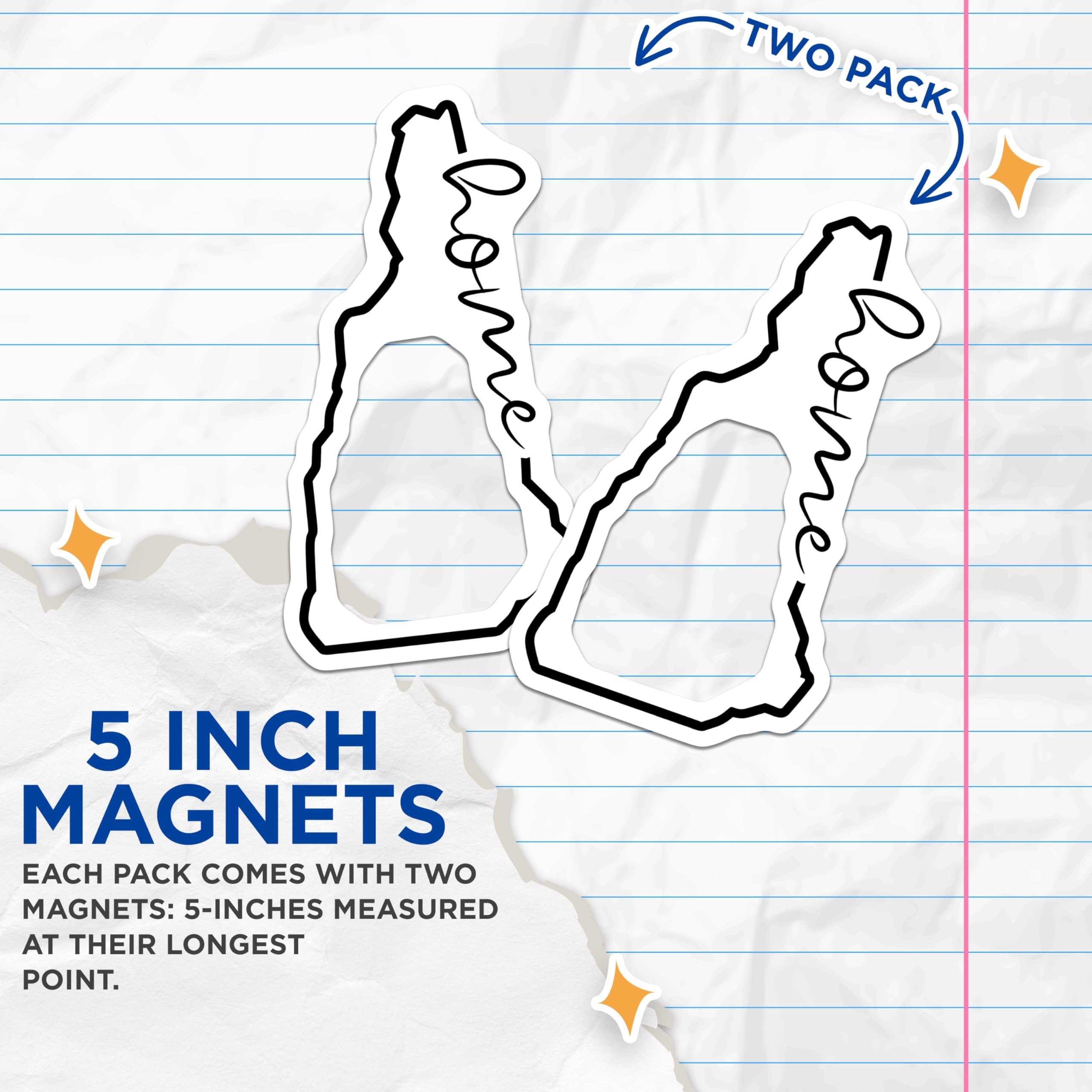(2 Pack) Rhode Island Home State Magnets - RI Map Outline Decor - New England Travel Souvenir - Local Pride Emblem - 5 Inches On Longest Side - Thick Durable Magnet - Made in USA - MAG22442