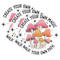 (3 Pack) Mushroom Decals - Create Your Own Magic - Laptop Decals - 3 Inches On Longest Side - Easy Peel & Apply - Made in USA - 3MCS1432