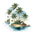 (2 Pack) Tropical Island Magnets - Palm Tree Beach Scene Decor - Ocean Vacation Paradise Fridge Accent - 5 Inches On Longest Side - Thick Durable Magnet - Made in USA - MAG29640