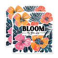 (2 Pack) Bloom Stickers - Inspirational Quote Stickers - Motivational Flat Stickers - Flower Stickers - Positive Message - 5" On Longest Side - Sticks to Smooth Flat Surfaces - Made in USA - BMCS3864