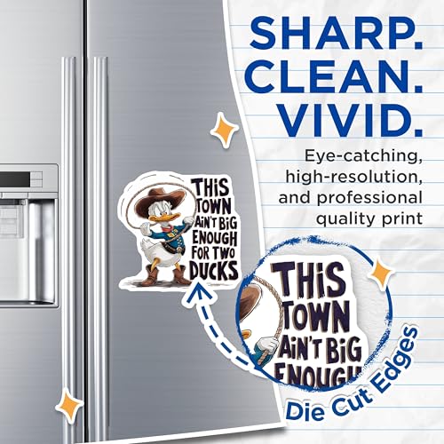 (2 Pack) This Town Ain't Big Enough for Two Ducks Magnets Magnets - Funny Quote - Western Duck Design - 5" On Longest Side - Made in USA - Sticks to Refrigerators & Metal Surfaces - MAG8510