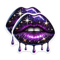 (2 Pack) Purple Galaxy Lips Magnets - Dripping Star Lips Magnets - Astral Lip Art Magnets - 5" On Longest Side - for Cars, Refrigerators, Toolboxes, Lockers - Made in USA MAG3546