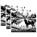 (3 Pack) Deer Decals - Wildlife Silhouette - Nature Lover Decal - 3 Inches On Longest Side - Easy Peel & Apply - Made in USA - 3MCS7414