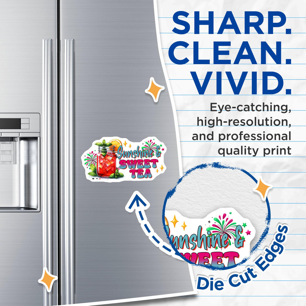 (2 Pack) Sunshine Sweet Tea Magnets - Kitchen Decor - 5" On Longest Side - for Cars, Fridges, Toolboxes - Made in USA - MAG8312