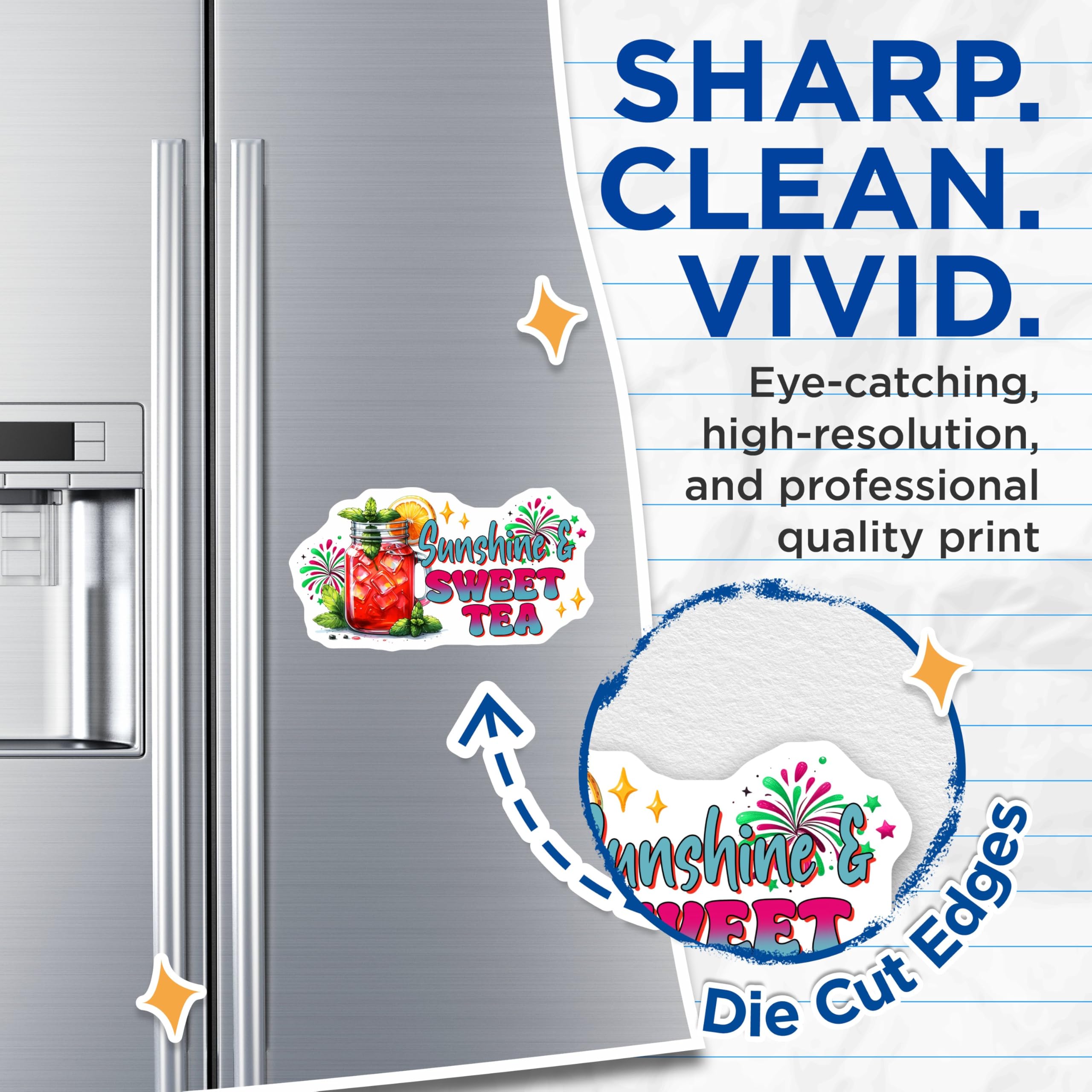 (2 Pack) Sunshine Sweet Tea Magnets - Kitchen Decor - 5" On Longest Side - for Cars, Fridges, Toolboxes - Made in USA - MAG8312