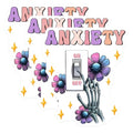 (3 Pack) Anxiety On Off Decals - Skeleton Hand - Floral Switch Decals - 3 Inches On Longest Side - Easy Peel & Apply - Made in USA - 3MCS7001