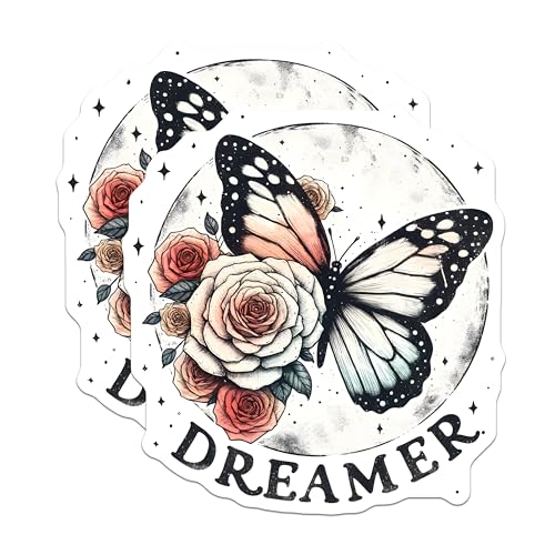 (2 Pack) Butterfly and Roses Magnet - Inspirational Home Decor - 5" On Longest Side - Sticks to Smooth Flat Surfaces - Made in USA - MAG9732