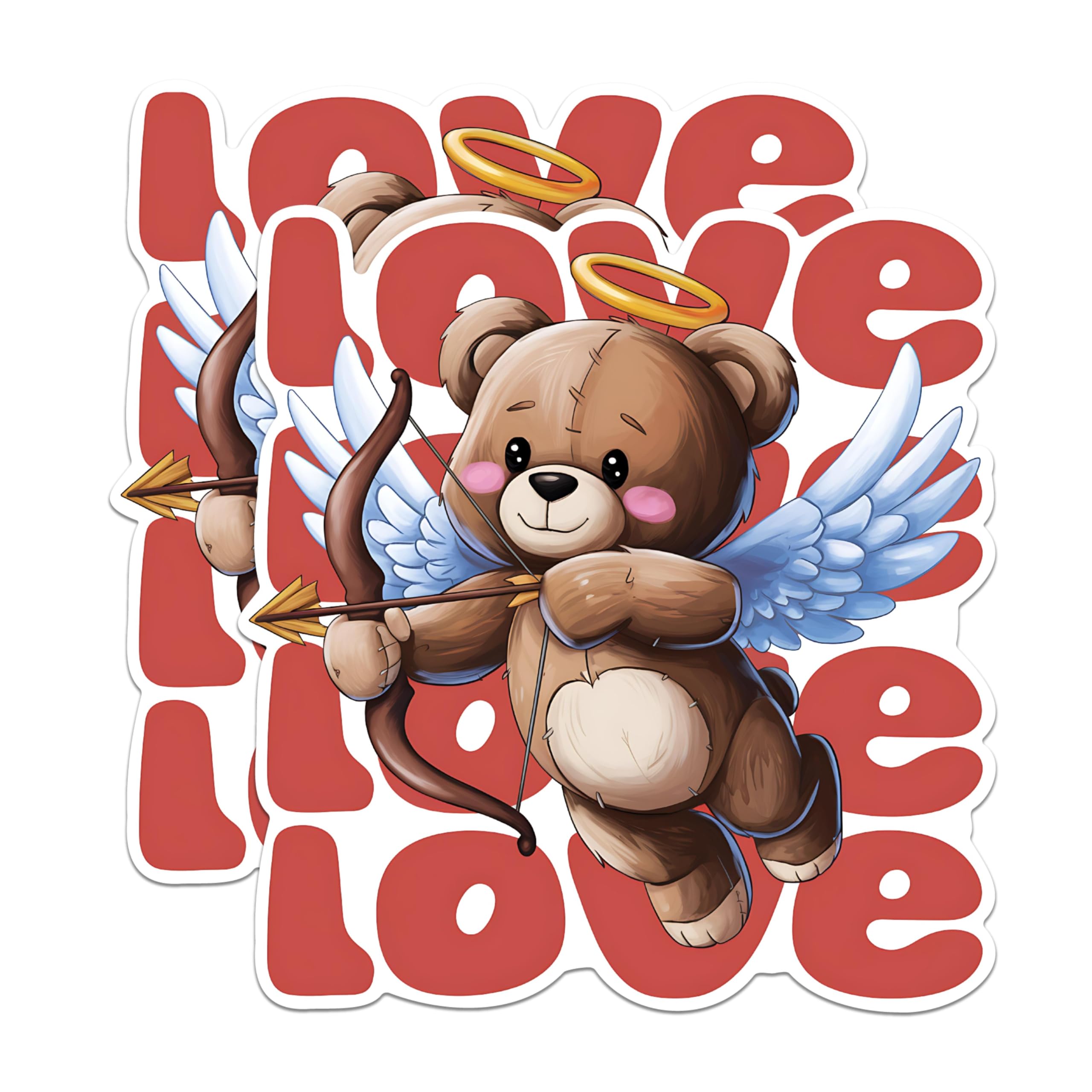 (2 Pack) Love Teddy Bear Cupid Magnets - Cute Angel Bear Magnets - Valentine's Day DÃ©cor Magnets- 5" On Longest Side - for Fridges, Toolboxes, Cars - Made in USA - MAG2999