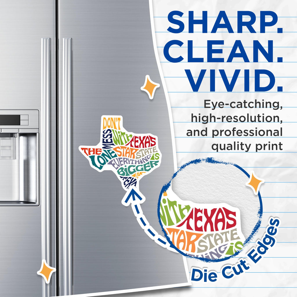 (2 Pack) Texas Magnets - Lone Star State Decor - Don't Mess with Texas Motto - 5 Inches On Longest Side - Thick Durable Magnet - Made in USA - MAG19166