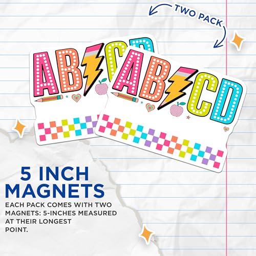 (2 Pack) ABCD Magnets Magnets - Alphabet Classroom Decor - Teacher Supplies - 5" On Longest Side - Made in USA - Sticks to Refrigerators & Metal Surfaces - MAG9121