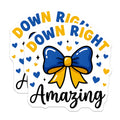 (2 Pack) Down Syndrome Awareness Magnets - Trisomy 21 Support - Inspiring Amazing Bow Decals - 5 Inches On Longest Side - Thick Durable Magnet - Made in USA - MAG24376