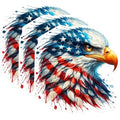 (3 Pack) American Eagle Decals - Patriotic Eagle - USA Flag Laptop Decal - 3 Inches On Longest Side - Easy Peel & Apply - Made in USA - 3MCS0988