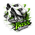 (2 Pack) Bass Master Fishing Stickers - Angler Fish Decal - Fisherman Enthusiast Sticker - 5" On Longest Side - Sticks to Any Smooth Flat Surface - Made in USA - BMCS3357