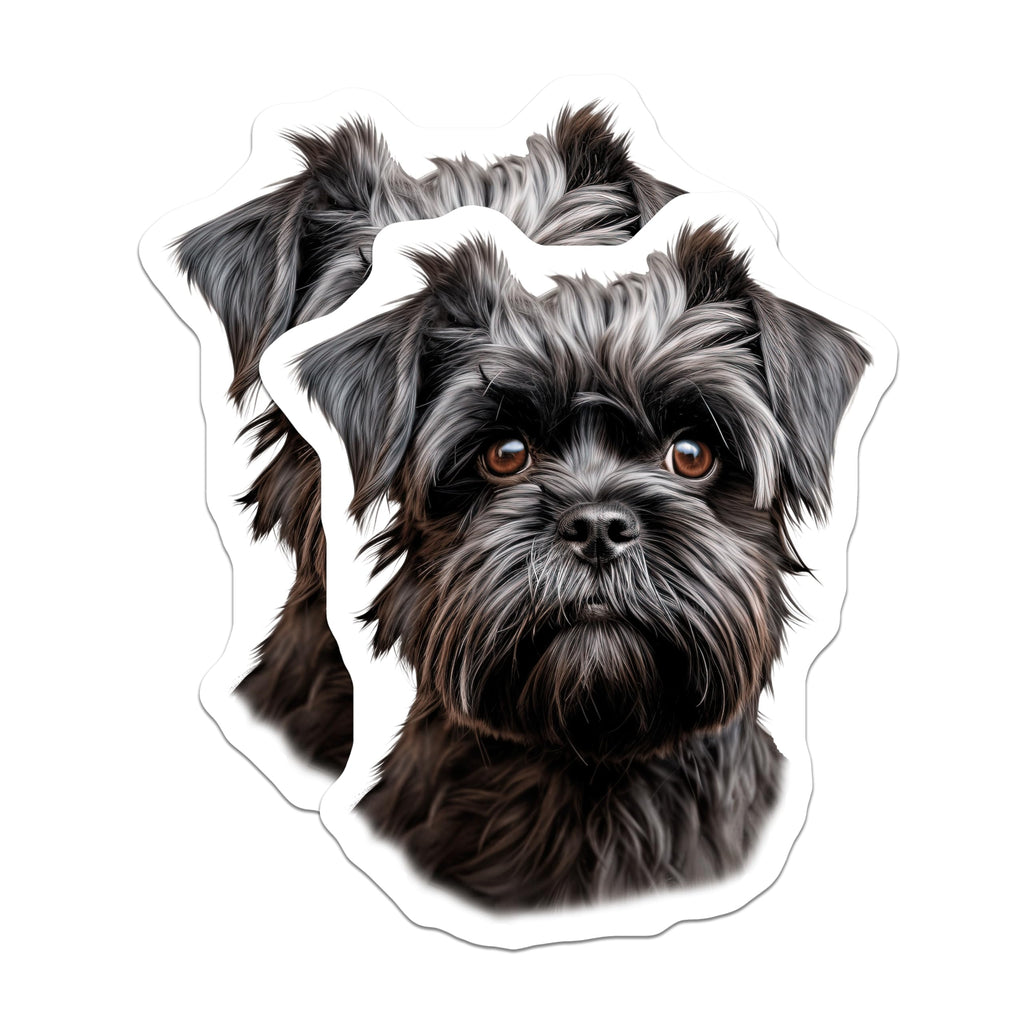 (2 Pack) Brussels Griffon Magnets - Cute Black Dog Art - Pet Lover Fridge Decor - 5 Inches On Longest Side - Thick Durable Magnet - Made in USA - MAG24438