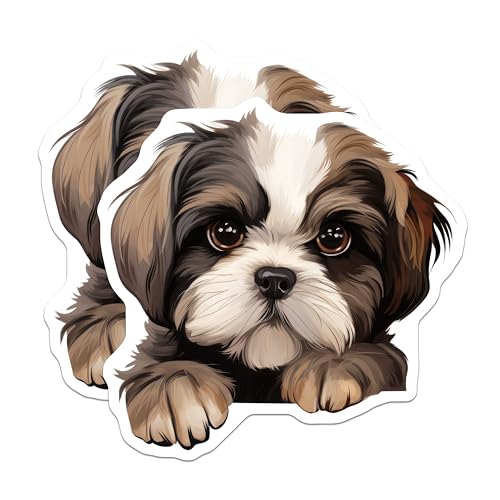 (2 Pack) Dog Lover Decor Magnet - Fridge Decoration - Kitchen Accessory - 5" On Longest Side - Sticks to Smooth Flat Surfaces - Made in USA - MAG10278