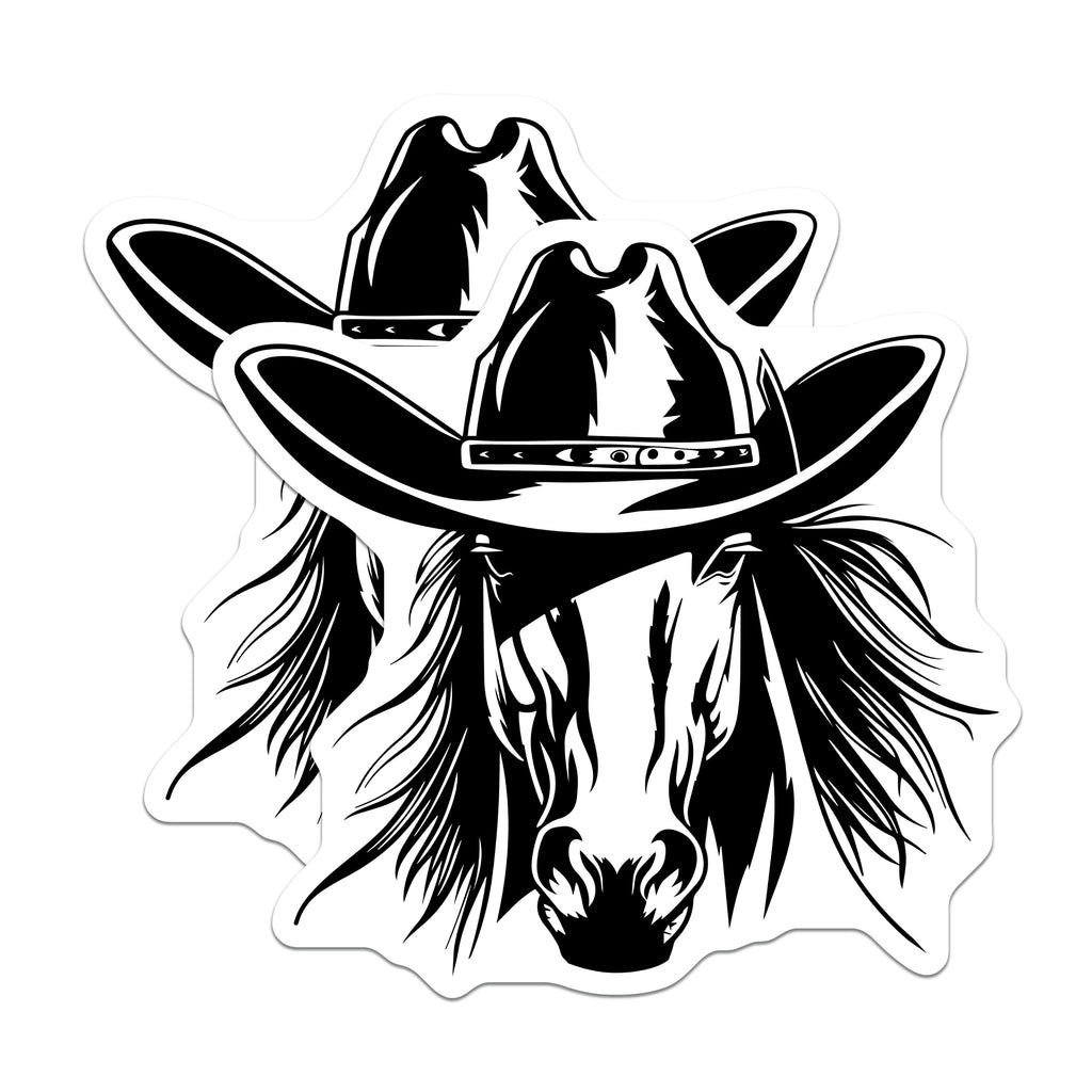 (2 Pack) Cowboy Horse Head Magnets - Western Ranch Style Decor - Rustic Farmhouse Fridge Decor - Equestrian Lover Home Decor - 5" - Durable Magnet - Made in USA - MAG38062