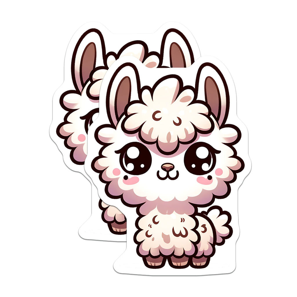 (2 Pack) Adorable Kawaii Llama Magnets - Cute Fluffy Animal Accent - Refrigerator Locker Kitchen Fun - 5 Inches On Longest Side - Thick Durable Magnet - Made in USA - MAG38582