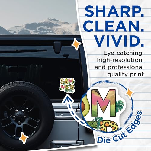 (2 Pack) Summer Vibes Stickers - 5" On Longest Side - Sticks to Smooth Flat Surfaces - Made in USA - BMCS8383 - BMCS8383