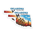 (2 Pack) Oklahoma Magnets - Sooner State Decor - Route 66 Home Magnets - 5" On Longest Side - Premium Magnet - for Cars, Refrigerators, Toolboxes, Lockers - Made in USA - MAG18509