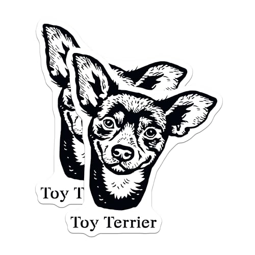 (2 Pack) Toy Terrier Dog Magnets - Cute Pet Fridge Magnets - Animal Lover Kitchen - 5" On Longest Side - for Cars, Fridges, Toolboxes - Made in USA - MAG4030